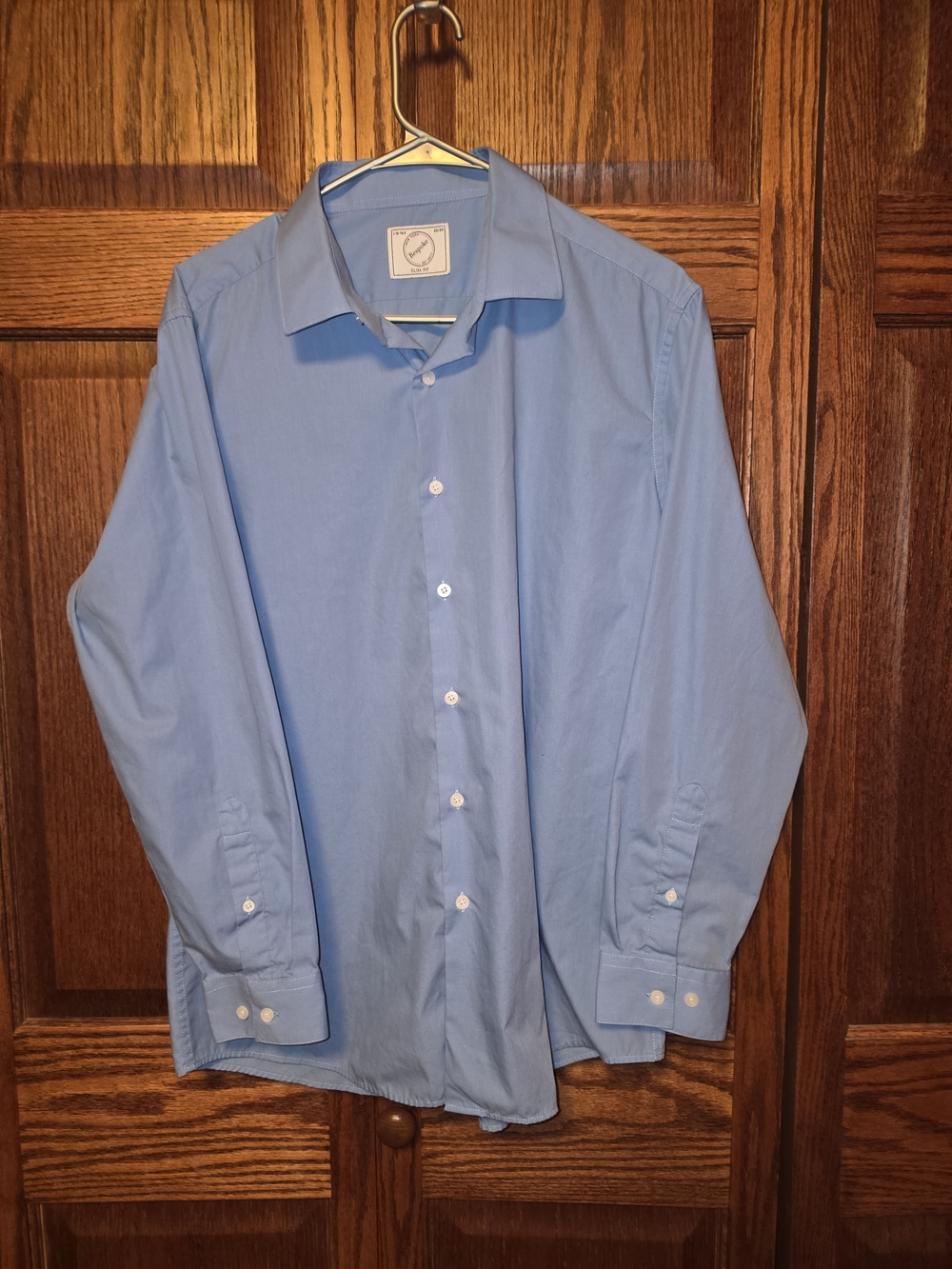 Bespoke Light Blue Long-Sleeve Dress Shirt